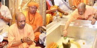 UP: सावन के पहले दिन बाबा विश्वनाथ की शरण में पहुंचे CM योगी, वैदिक मंत्रों के बीच किया जलाभिषेक