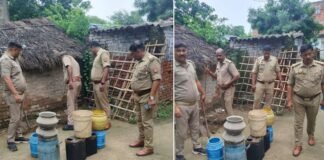 सुल्तानपुर: अवैध कच्ची शराब के खिलाफ पुलिस का अभियान, दो कुंतल लहन नष्ट