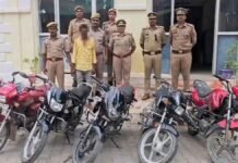 जौनपुर में छह चोरी की बाइक के साथ आरोपी गिरफ्तार, कोतवाली पुलिस ने किया बड़ा खुलासा