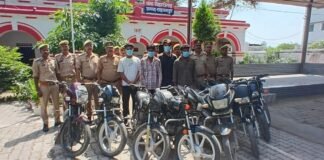 UP: सहारनपुर में वाहन चोर गिरोह का खुलासा, चार गिरफ्तार, 8 चोरी की बाइक बरामद