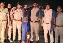 इटावा: हिस्ट्रीशीटर अंकित उर्फ फौजी पुलिस मुठभेड़ में गिरफ्तार, पैर में लगी गोली