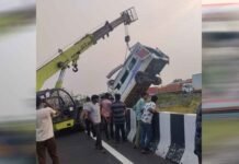 दिल्ली-मुंबई एक्सप्रेसवे पर भीषण हादसा, बस खाई में गिरी, 8 लोगों की मौत
