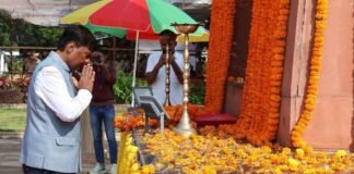 छत्तीसगढ़ में शांति और सुरक्षा के लिए वीर जवानों का बलिदान अविस्मरणीय-वन मंत्री केदार कश्यप