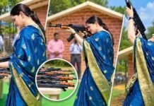 साड़ी पहनकर AK-47 से हवाई फायर करने पर IPS अंकिता शर्मा विवादों में, सरकार ले सकती है संज्ञान