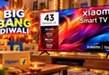 Flipkart Diwali Sale: 43 इंच का Xiaomi 4K Smart TV ₹14,000 सस्ता, कार्ड ऑफर से कीमत ₹20,749