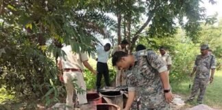 पलामू में दुर्गा पूजा से पहले पुलिस की बड़ी कार्रवाई, कई गांवों में अवैध महुआ शराब नष्ट