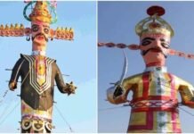 हरियाणा का सबसे ऊंचा रावण तैयार, 7 टन लोहा और 5,000 मीटर कपड़ा लगा