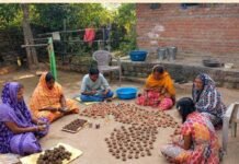 दीपोत्सव पर्व की तैयारियां प्रारंभ, स्वसहायता समूह की महिलाएं बना रही गोबर व मिट्टी के दीये
