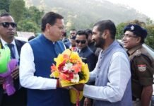 विधानसभा सत्र के लिए गैरसैंण आगमन पर मुख्यमंत्री पुष्कर सिंह धामी का भव्य स्वागत